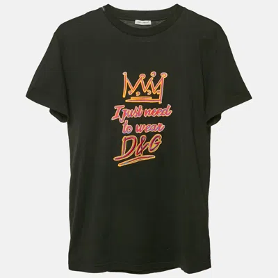 Pre-owned Dolce & Gabbana Kids Black Printed Crewneck T-shirt 11/12 Yrs