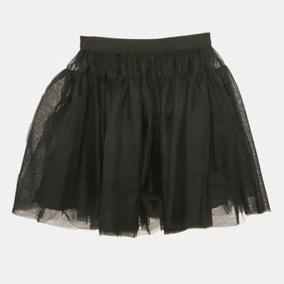 Pre-owned Dolce & Gabbana Kids Black Tulle Gathered Skirt 6 Yrs