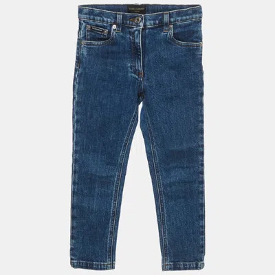 Pre-owned Dolce & Gabbana Kids Blue Denim Straight Fit Jeans 6 Yrs/waist 22"