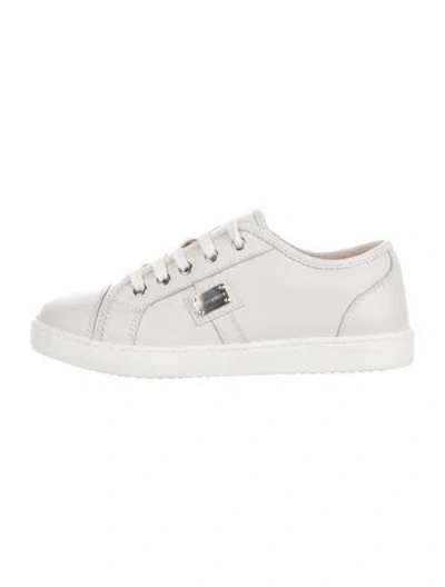 Pre-owned Dolce & Gabbana Kids Boys' Leather Sneakers In Neutrals