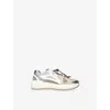 Dolce & Gabbana White/oth Kids' Branded Leather And Mesh Trainers Eur 33 / 1 Uk In White
