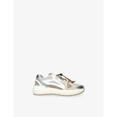 Dolce & Gabbana White/oth Kids' Branded Leather And Mesh Trainers Eur 33 / 1 Uk