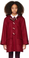 Dolce & Gabbana Kids Burgundy Wool Duffle Coat In R5232 Bordeaux