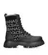 Dolce & Gabbana Logo Lace-up Boots In Multi
