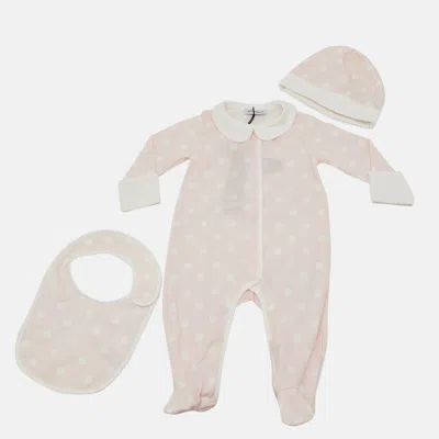 Pre-owned Dolce & Gabbana Kids Cotton 3 Pc Sleepsuit Set 3-6 M In Pink