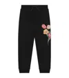 Dolce & Gabbana Girl's Sweatpants W/ Embroidered Tulips In Multi