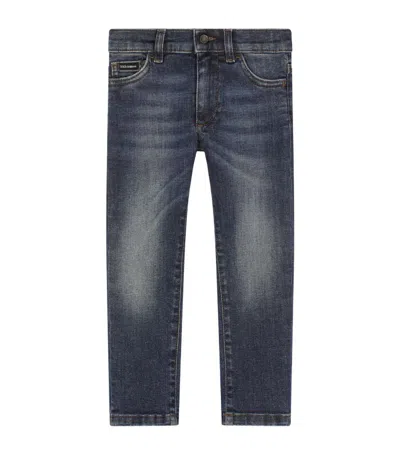 Dolce & Gabbana Kids Dark Wash Jeans (2-6 Years) In Multi