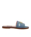 Dolce & Gabbana Dolce  Gabbana Kids Dg Logo Flat Denim Sliders In Blue