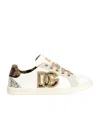 Dolce & Gabbana Girls Leather Leopard Dg Trainers In White