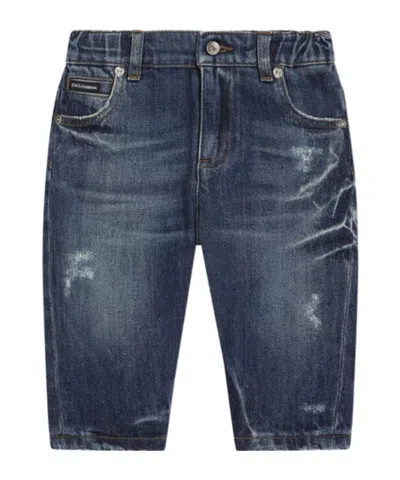Dolce & Gabbana Dolce  Gabbana Kids Distressed Baby Jeans In Blue