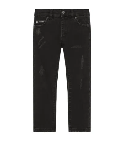 Dolce & Gabbana Kids' Distressed Jeans (8-14 Years) In Multi