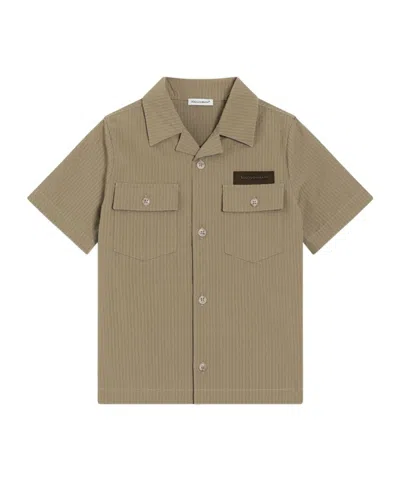 Dolce & Gabbana Dolce  Gabbana Kids Flap-pocket Short-sleeved Shirt In Neutral