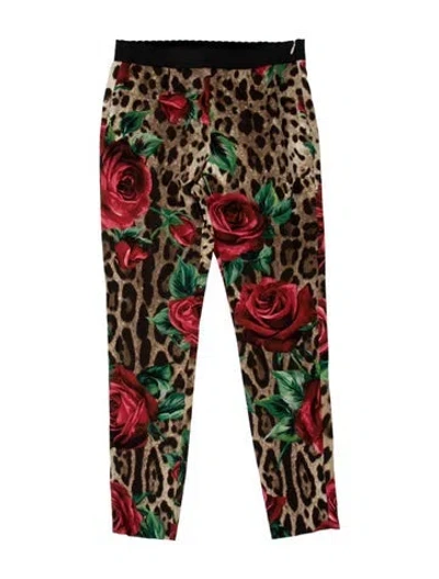 Pre-owned Dolce & Gabbana Kids Girls' Animal Print Leggings In Black
