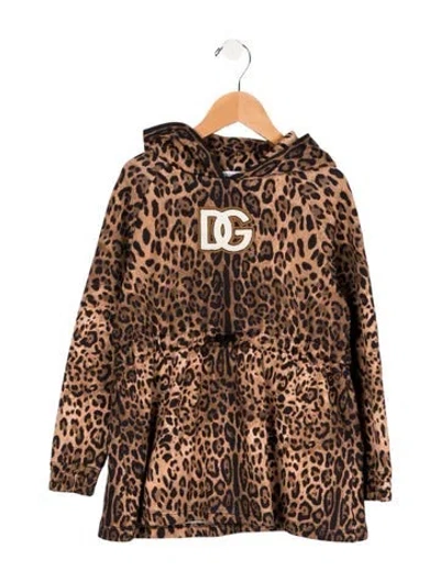 Pre-owned Dolce & Gabbana Kids Girls' Embroidered Casual Dress In Brown