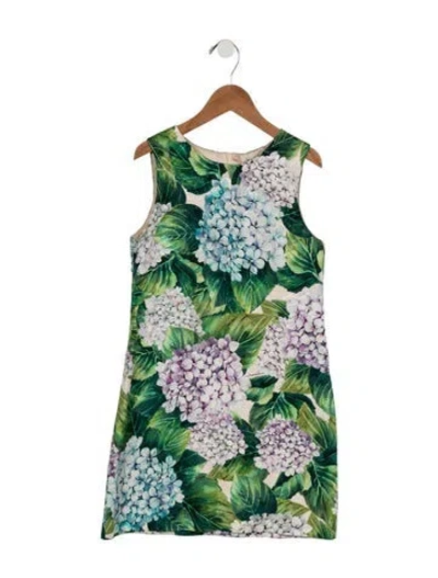 Pre-owned Dolce & Gabbana Kids Girls' Floral Pattern Dress In Green