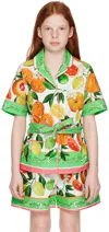 Dolce & Gabbana Kids Green Belted Shirt In Hv5an Arance& Verde