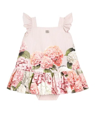 DOLCE & GABBANA DOLCE  GABBANA KIDS HYDRANGEA-PRINT STRIPED DRESS