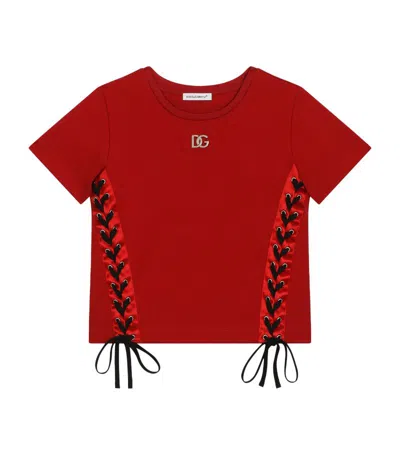 Dolce & Gabbana Kids Lace-up T-shirt (2-6 Years) In Multi