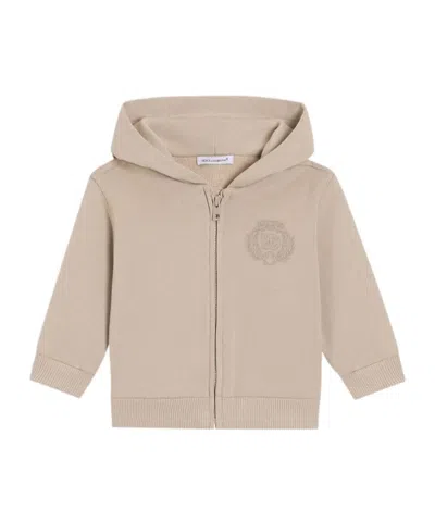 Dolce & Gabbana Dolce  Gabbana Kids Logo Embroidered Hoodie In Neutral