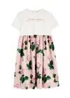 Dolce & Gabbana Kids Logo Floral-print Cotton Dress In White