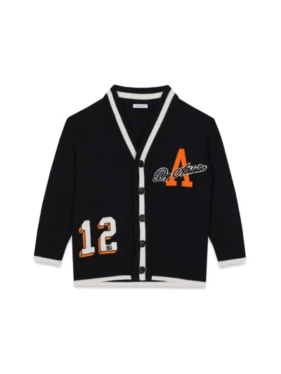 Dolce & Gabbana Kids Logo Knit Cardigan In Blue