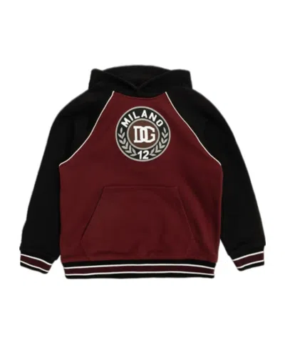 Dolce & Gabbana Dolce  Gabbana Kids Logo Patch Hoodie In Brown