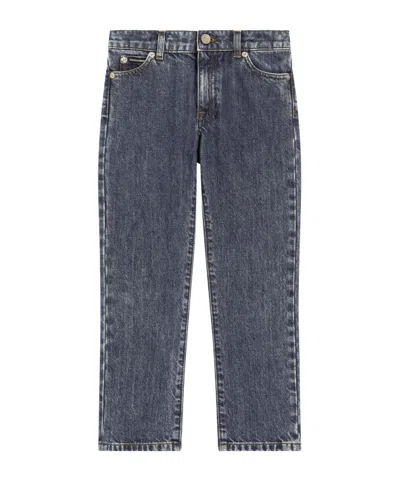Dolce & Gabbana Dolce  Gabbana Kids Logo Plaque Jeans In Blue