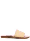 Dolce & Gabbana Kids Logo Raffia And Leather Sliders (it37-it38) In Yellow