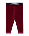 Dolce & Gabbana Dolce  Gabbana Kids Logo Waistband Leggings In Red