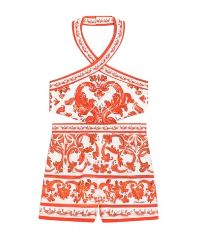 Dolce & Gabbana Majolica-print Poplin Jumpsuit In Multi