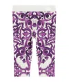 Dolce & Gabbana Baby Majolica Cotton-blend Leggings In Purple