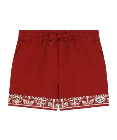 DOLCE & GABBANA DOLCE  GABBANA KIDS MAJOLICA-PRINT POPLIN BERMUDA SHORTS
