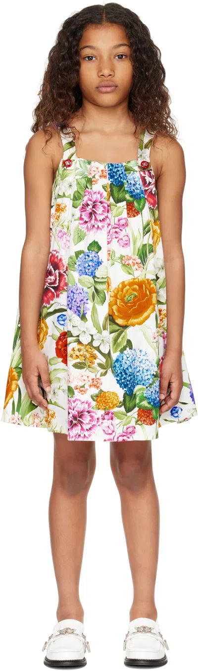 Dolce & Gabbana Kids Multicolor Floral-print Dress In Ha5ku Mix Fiori F.bc