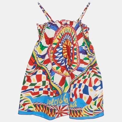 Pre-owned Dolce & Gabbana Kids Multicolor Printed Cotton Dress 5yrs