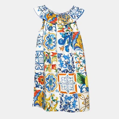 Pre-owned Dolce & Gabbana Kids Multicolor Printed Cotton Dress 8yrs