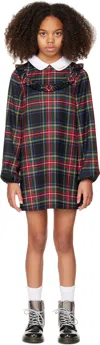 Dolce & Gabbana Kids Multicolor Wool-blend Tartan Dress In S8100 Quadri-check-t