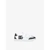 Dolce & Gabbana White/blk Kids' Original Leather Low-top Trainers Eur 23 /6.5 Uk In White/blk
