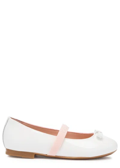Dolce & Gabbana Kids Patent Leather Ballet Flats In White