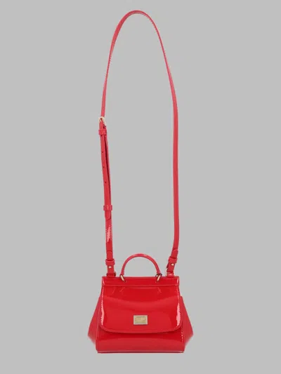 Dolce & Gabbana Kids Patent Leather Crossbody Bag In Red
