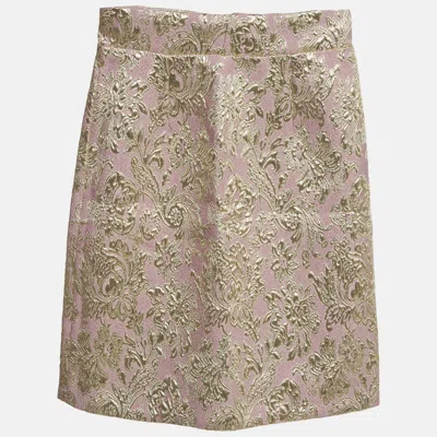 Pre-owned Dolce & Gabbana Kids Pink Brocade Mini Skirt 7/8yrs