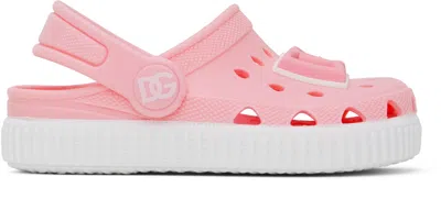 Dolce & Gabbana Kids Pink Dg Logo Rubber Slip-on Clogs In 80400 Rosa