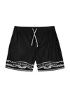 Dolce & Gabbana Black Swim Shorts For Boy With Bandana Print In Black