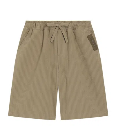 Dolce & Gabbana Dolce  Gabbana Kids Seersucker Bermuda Shorts In Brown