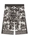 Dolce & Gabbana Kids Shorts With Majolica Print In Multi