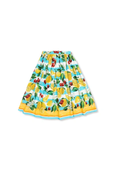 Dolce & Gabbana Kids Skirt With Motif Of Fruits In Multicolore