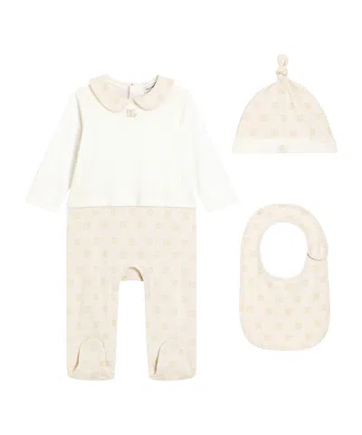 Dolce & Gabbana Dolce  Gabbana Kids Three-piece Logo Patterned Babygrow Set In White