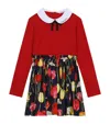 Dolce & Gabbana Tulip-print Branded Stretch-woven Dress 4-12+ Y In Multi