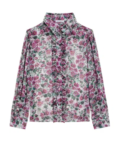 Dolce & Gabbana Dolce  Gabbana Kids Violet-print Crêpe Shirt In Purple