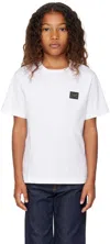 Dolce & Gabbana Kids White Jersey Logo Tag T-shirt In W0800 Bianco Ottico