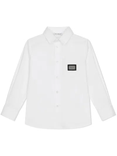 Dolce & Gabbana Kids' Buttoned Long-sleeved Shirt In White